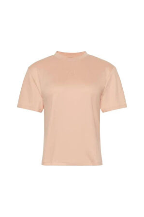Kadın Regular Fit Amblem Nakışlı Supima Pamuk T-Shirt - Somon | XS