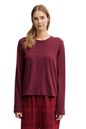 Calvin Klein Kadın Uzun Kollu Flanel Pijama Takımı LV00QS7579