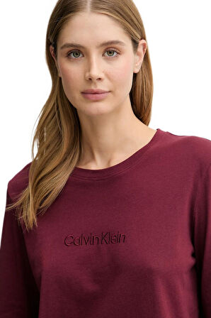 Calvin Klein Kadın Uzun Kollu Flanel Pijama Takımı LV00QS7579