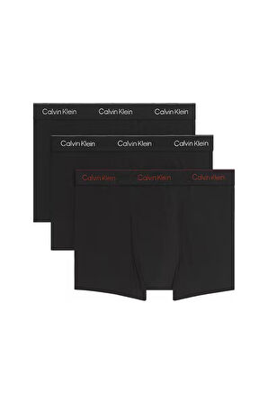 Erkek Rahat Kalıp Logo Şeritli 3'lü Boxer Paket - Siyah | M