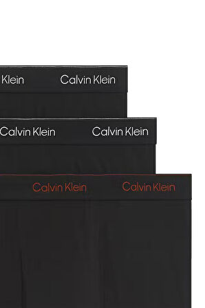 Erkek Rahat Kalıp Logo Şeritli 3'lü Boxer Paket - Siyah | M