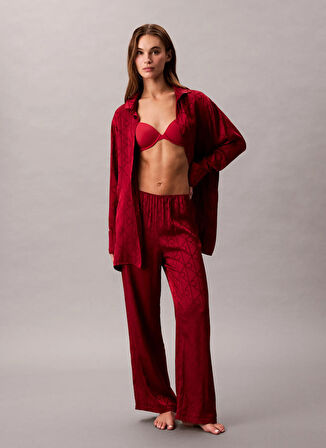 Calvin Klein Kırmızı Kadın Standart Desenli Pijama Alt AOP PANT