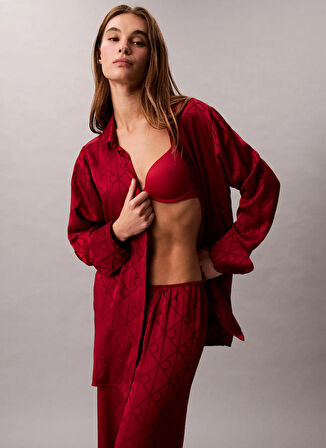 Calvin Klein Kırmızı Kadın Standart Desenli Pijama Alt AOP PANT