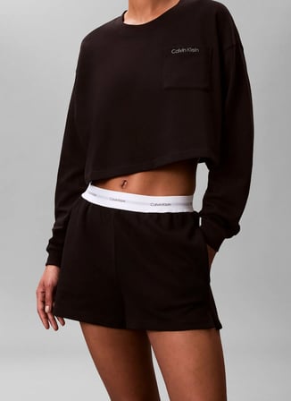 Calvin Klein Siyah Kadın Pijama Alt LOGO JERSEY SHORT