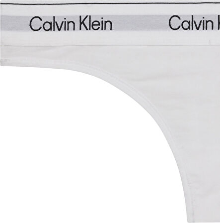 CALVIN KLEIN Kadın Marka Logolu Beyaz Elastik Bantlı Beyaz Külot LV00QF8518 100