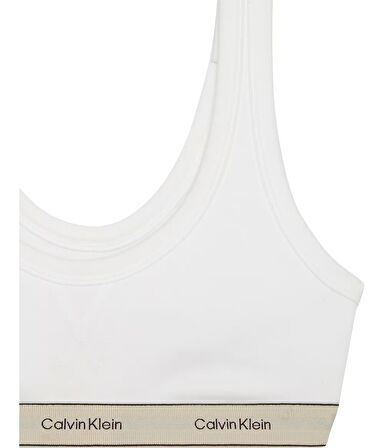 CALVIN KLEIN Kadın Marka Logolu Beyaz Elastik Bantlı Beyaz Sütyen LV00QF8365 100