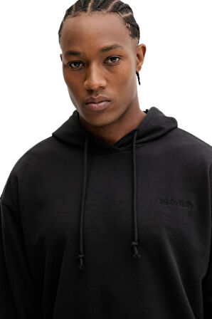 Calvin Klein Erkek Siyah Hoodie Uzun Kollu Kapüşonlu Sweatshirt LV00NM2930
