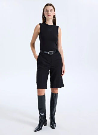 Calvin Klein Yuvarlak Yaka Baskılı Siyah Kadın T-Shirt LV044D200GUB1