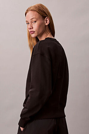 Kadın Regular Kalıp Bisiklet Yaka Sweatshirt - Siyah | S