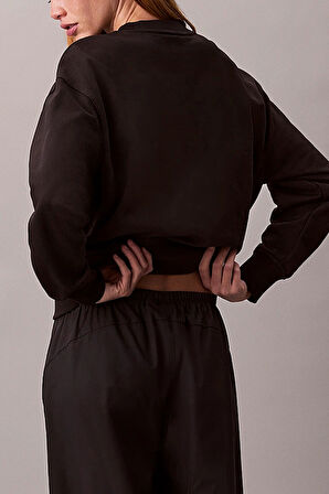 Kadın Regular Kalıp Bisiklet Yaka Sweatshirt - Siyah | S