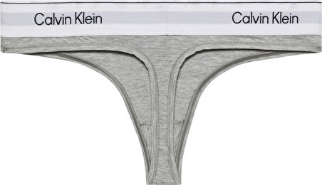 CALVIN KLEIN Kadın Marka Logolu Beyaz Elastik Bantlı Gri Külot LV00QF8518 P7A