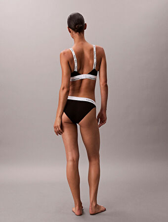 CALVIN KLEIN Kadın Marka Logolu Beyaz Elastik Bantlı Siyah Sütyen LV00QF8504 UB1