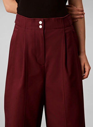 Calvin Klein Yüksek Bel Geniş Fit Kırmızı Kadın Pantolon LV044D616GGEX