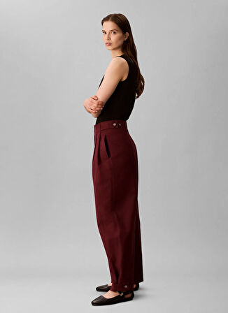 Calvin Klein Yüksek Bel Geniş Fit Kırmızı Kadın Pantolon LV044D616GGEX