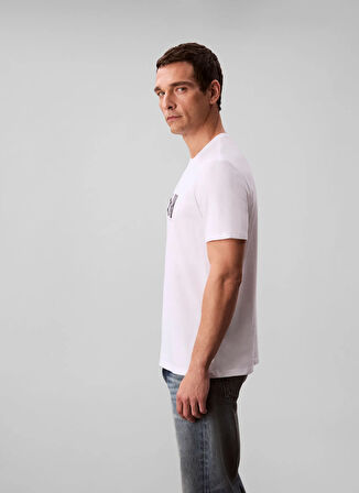 Calvin Klein Jeans Bisiklet Yaka Baskılı Beyaz Erkek T-Shirt LV04RD814GYAA SS 30s EU CK REDBOX G