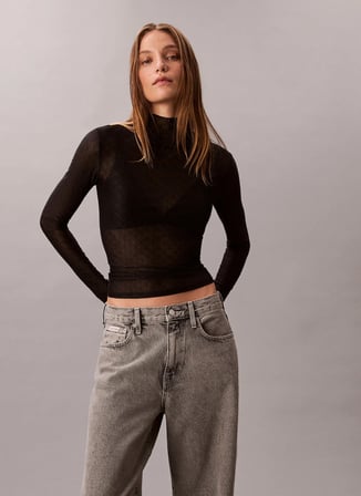Calvin Klein Jeans Gri Kadın Geniş Fit Denim Pantolon LV047D834G0SL