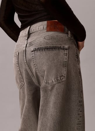 Calvin Klein Jeans Gri Kadın Geniş Fit Denim Pantolon LV047D834G0SL