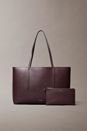 Kadın İki Parçalı Tote Omuz Çantası - Bordo | undefined