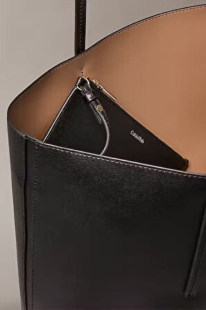 Kadın Cüzdanlı Klasik Tote Omuz Çantası - Siyah | undefined