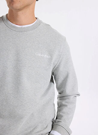 Calvin Klein Jeans Bisiklet Yaka Gri Erkek Sweatshırt LVGMF5W312P7A SWEAT TOP PULLOVER