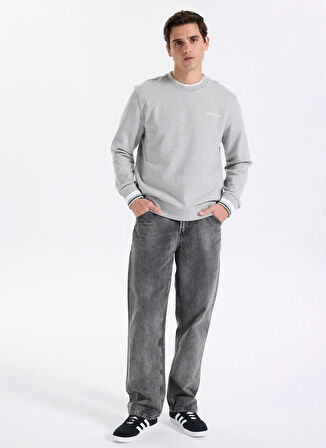 Calvin Klein Jeans Bisiklet Yaka Gri Erkek Sweatshırt LVGMF5W312P7A SWEAT TOP PULLOVER