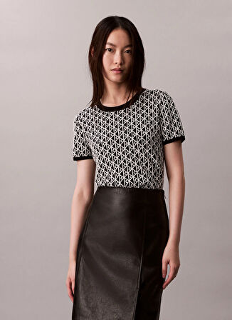 Calvin Klein Yuvarlak Yaka Standart Siyah Kadın Kazak LV044D313GUB1