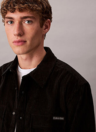 Calvin Klein Jeans Relaxed Siyah Düz Erkek Gömlek LV04RD106GUB1 LS CORDUROY POCKET RE