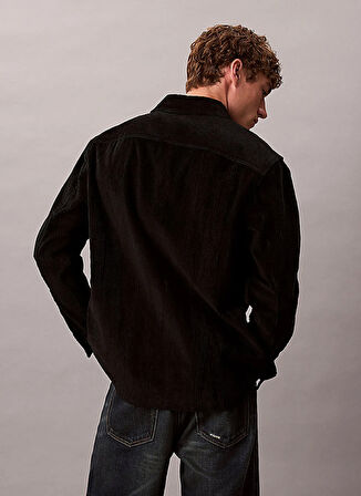 Calvin Klein Jeans Relaxed Siyah Düz Erkek Gömlek LV04RD106GUB1 LS CORDUROY POCKET RE
