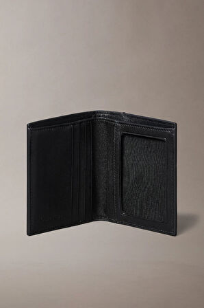 Erkek Monogram Desenli İki Katlı Cüzdan - Siyah | undefined