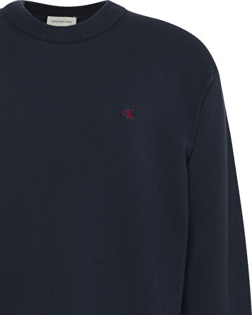 CALVIN KLEIN Erkek Marka Logo Nakışlı Yuvarlak Yaka Şık Görünüşlü Günlük Kullanıma Uygun Lacivert Kazak LV04RC309G CEF