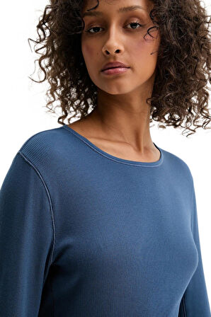 Calvin Klein Kadın Mavi Crop 000QS7217E 