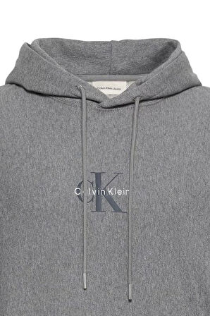 Erkek Rahat Kalıp Kapüşonlu Sweatshirt - Gri Melanj | XL