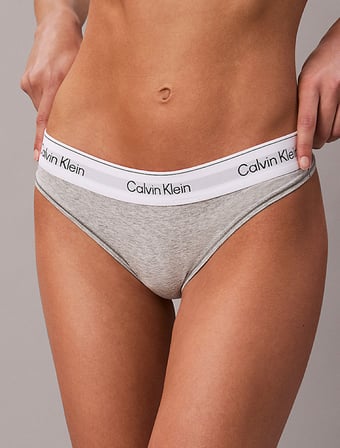 CALVIN KLEIN Kadın Marka Logolu Günlük Kullanıma Uygun Gri Külot LV00QF8524 P7A