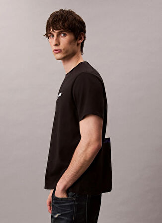 Calvin Klein Jeans Bisiklet Yaka Baskılı Siyah Erkek T-Shirt LV04RD807GUB1 SS 20S TC CK STACK GR
