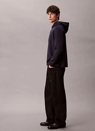 Calvin Klein Kapüşon Yaka Mavi Erkek Sweatshırt LV04LD211GCEF_LS STRETCH WOOL BLEND