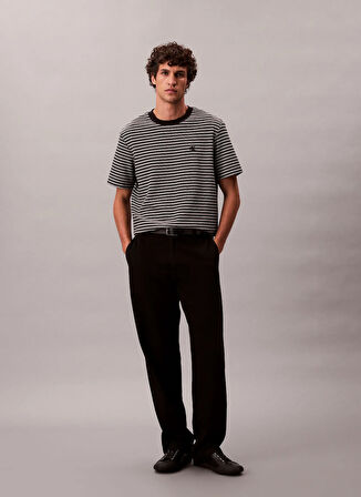 Calvin Klein Bisiklet Yaka Siyah Erkek T-Shirt LV04LD204GUB1_SS STRIPED OTTOMAN TE