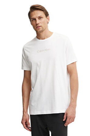 Calvin Klein Erkek Beyaz Yuvarlak Yaka T-Shirt 000NM2748E