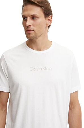 Calvin Klein Erkek Beyaz Yuvarlak Yaka T-Shirt 000NM2748E