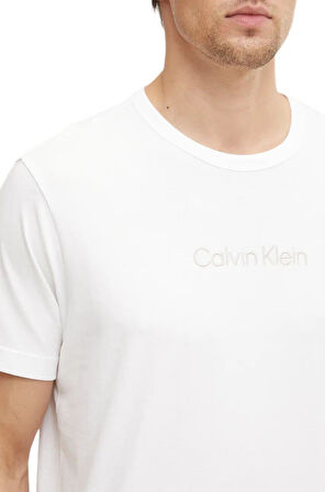 Calvin Klein Erkek Beyaz Yuvarlak Yaka T-Shirt 000NM2748E