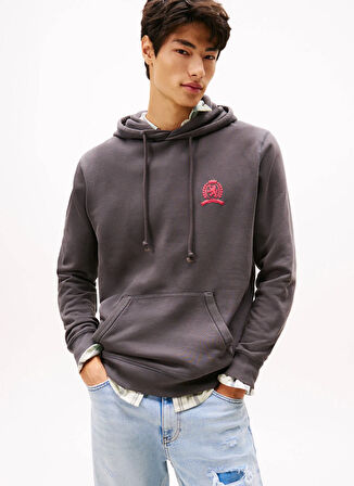 Tommy Jeans Kapüşon Yaka Siyah Erkek Sweatshırt DM0DM22085BDS TJM REG WASHED CREST