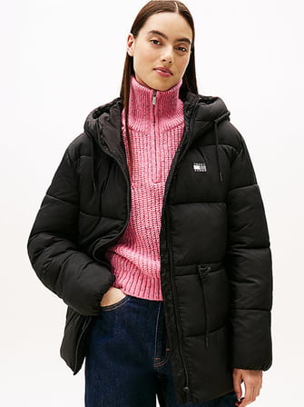TOMMY HILFIGER Kadın Marka Logolu Günlük Kullanıma Uygun Siyah Mont DW0DW21626 BDS