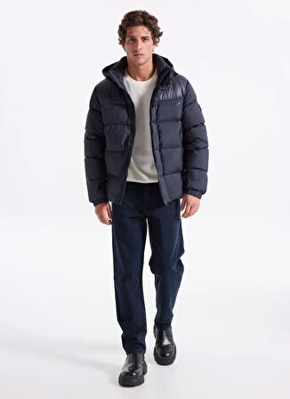 Tommy Hilfiger Mavi Erkek Mont MW0MW40613DW5_MIX DOWN HOODED PUFFE
