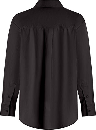 ESS POPLIN EASY FIT SHIRT Kadın Siyah Gömlek - WW0WW45612
