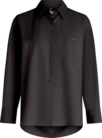 ESS POPLIN EASY FIT SHIRT Kadın Siyah Gömlek - WW0WW45612