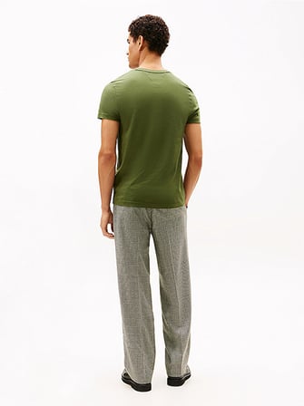 TOMMY HILFIGER Erkek Marka Logolu Organik Pamuklu Günlük Kullanıma Uygun Yeşil5 T-Shirt MW0MW11797 L01
