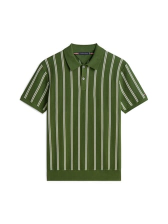 Tommy Hilfiger MW0MW41949 Knitted Vertical Stripe Ss Erkek Polo Tişört