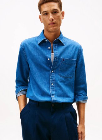 Tommy Hilfiger Erkek Denim Gömlek MW0MW404941A4_DENIM RF SHIRT