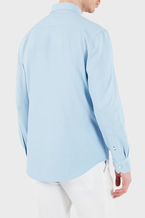 Tommy Hilfiger Pamuk Karışımlı Uzun Kollu Gömlek Erkek GÖMLEK MW0MW41781 C1Y MAVİ