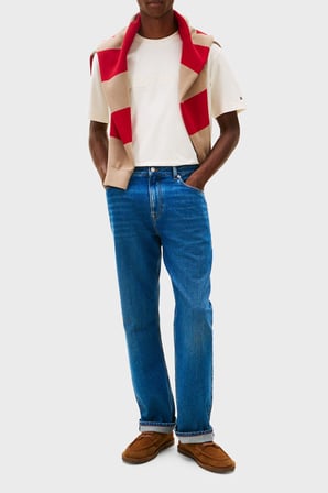 Tommy Hilfiger Logolu % 100 Pamuk Regular Fit Bisiklet Yaka T Shirt Erkek T SHİRT MW0MW41766 Z00 AÇIK BEJ