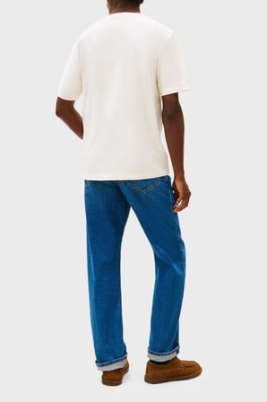 Tommy Hilfiger Logolu % 100 Pamuk Regular Fit Bisiklet Yaka T Shirt Erkek T SHİRT MW0MW41766 Z00 AÇIK BEJ